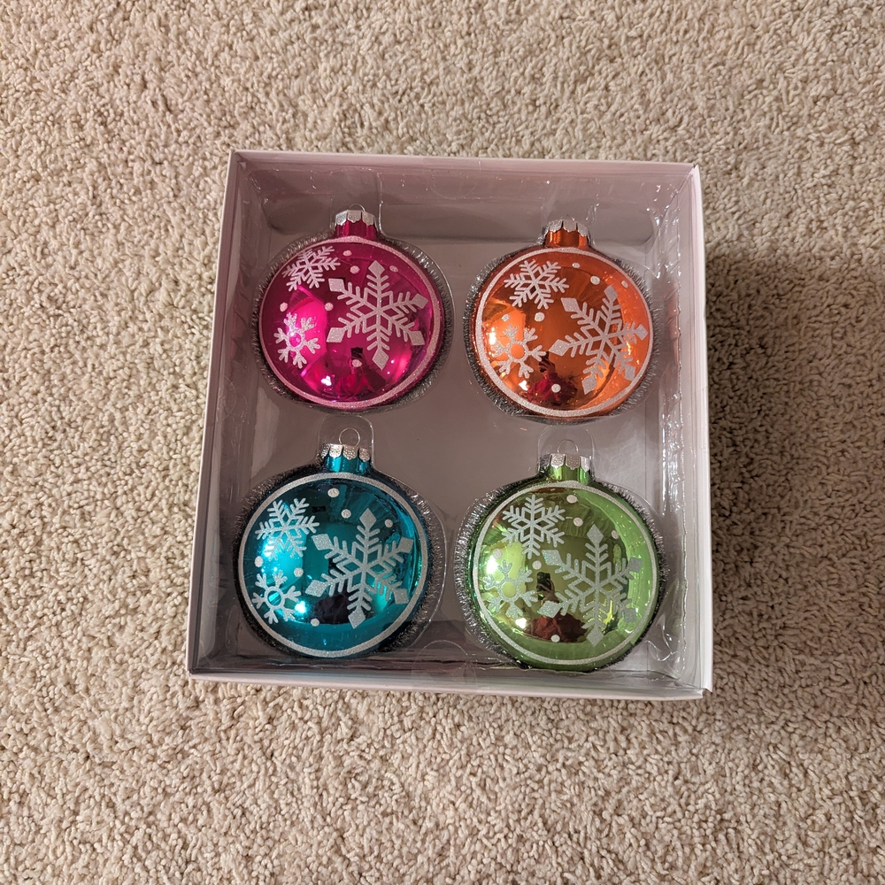 Colorful Snowflake Holiday Ornaments Set